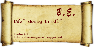 Bárdossy Ernő névjegykártya