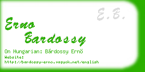 erno bardossy business card